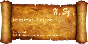 Nosztrai Szidor névjegykártya